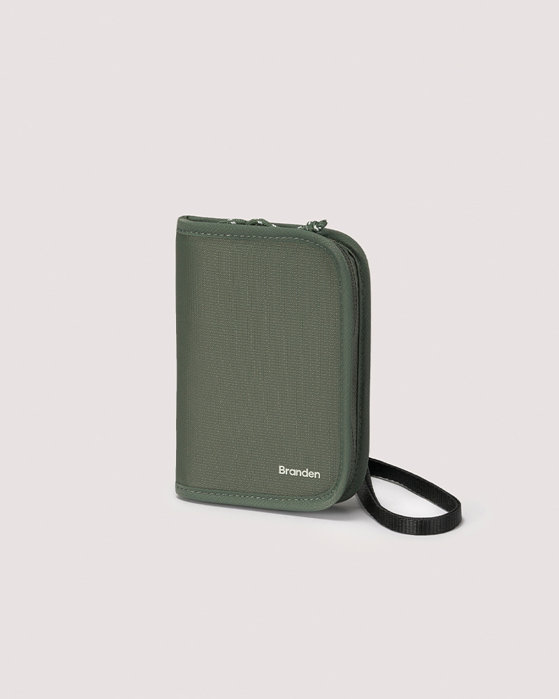 브랜든 세이프 크로스 월렛백 소프트 카키 색상 전면